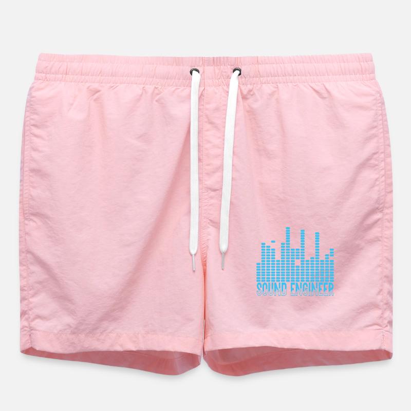 Audio Engineer's Wave Design - Swim Trunks - pink