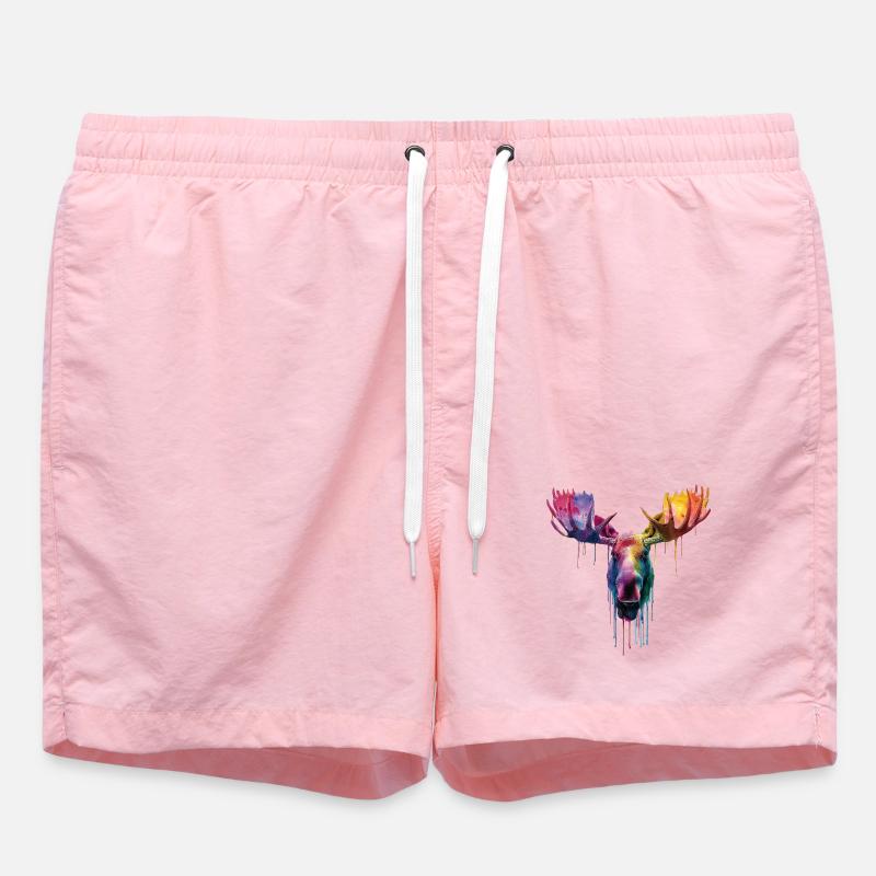 Elch Elchkopf - Badeshorts - Pink