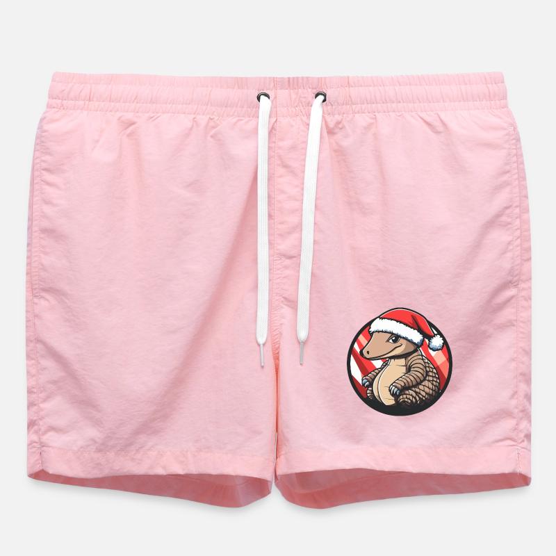 Armadillo avec chapeau de Père Noël - Short de bain - rose