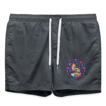 Bunter Fuchs Blumen Mandala Lila Mädchen Design - Badeshorts -  - Vorne