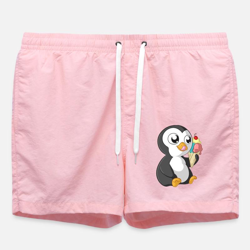 Pingouin de dessin animé d'été - Short de bain - rose