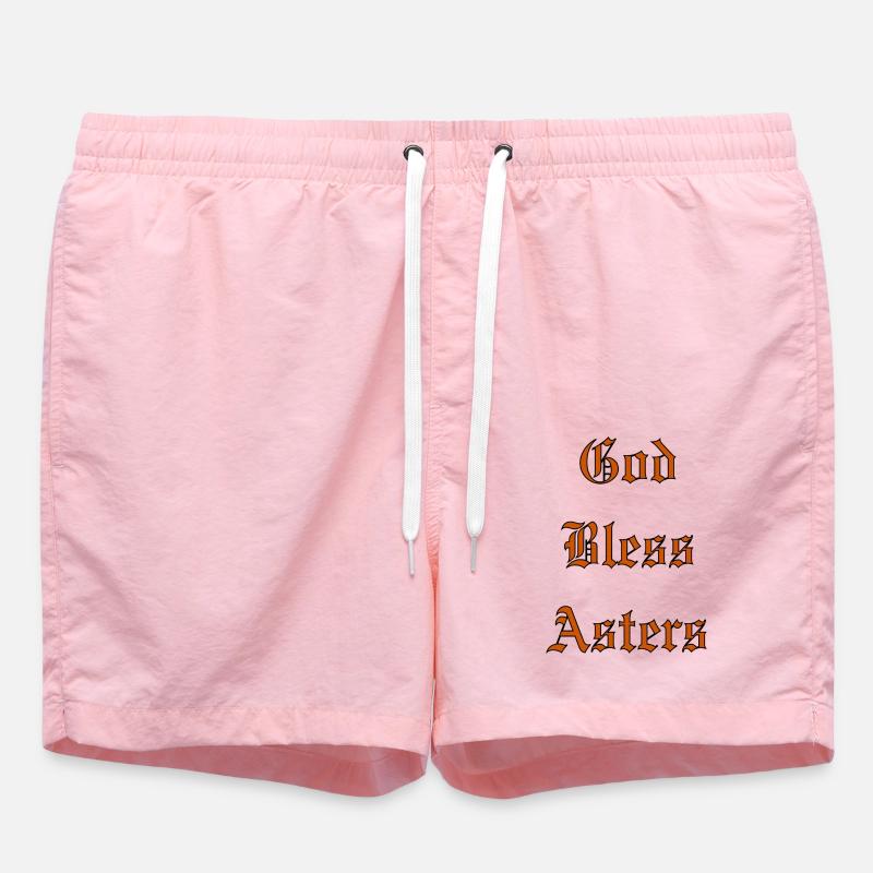 GodBlessAsters - Swim Trunks - pink