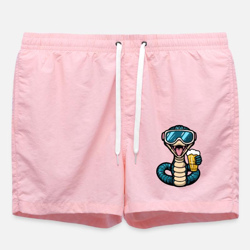 Snake Cobra Après-Ski Beer - Swim Trunks - pink