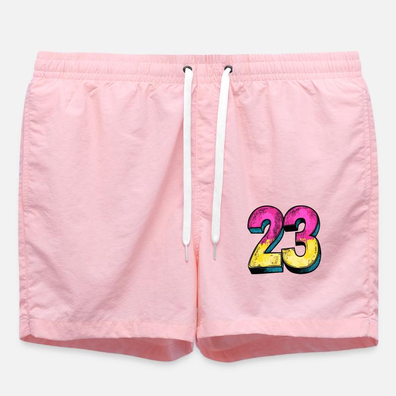 23 Symbole numérique - Short de bain - rose