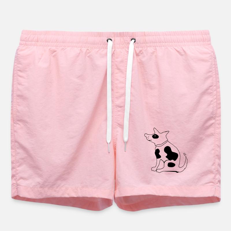 Drôle de chien tacheté, terrier bouledogue - Short de bain - rose