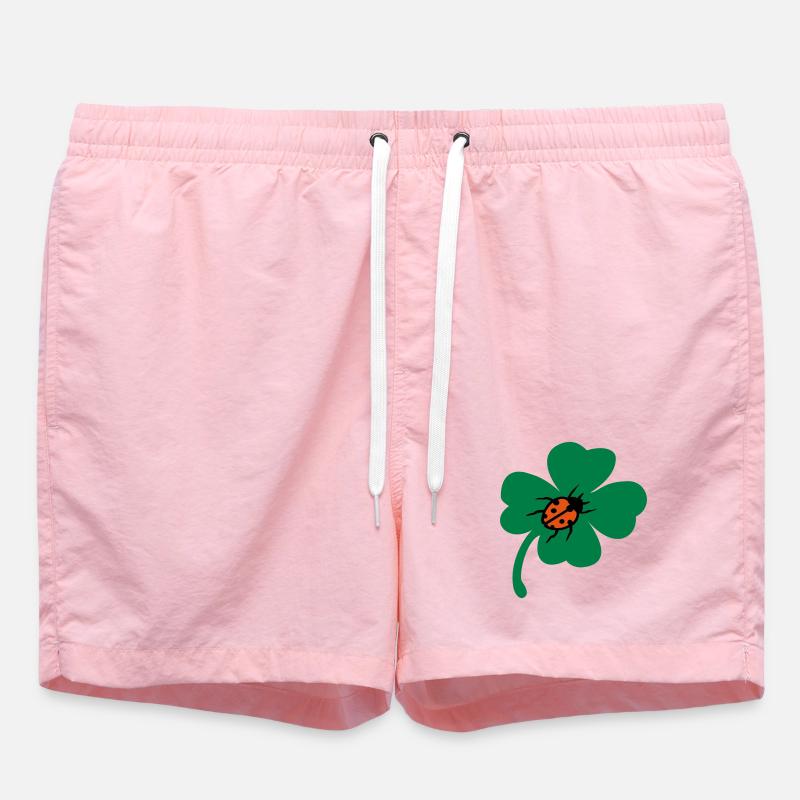 Lucky Cloverleaf Ladybug - Swim Trunks - pink