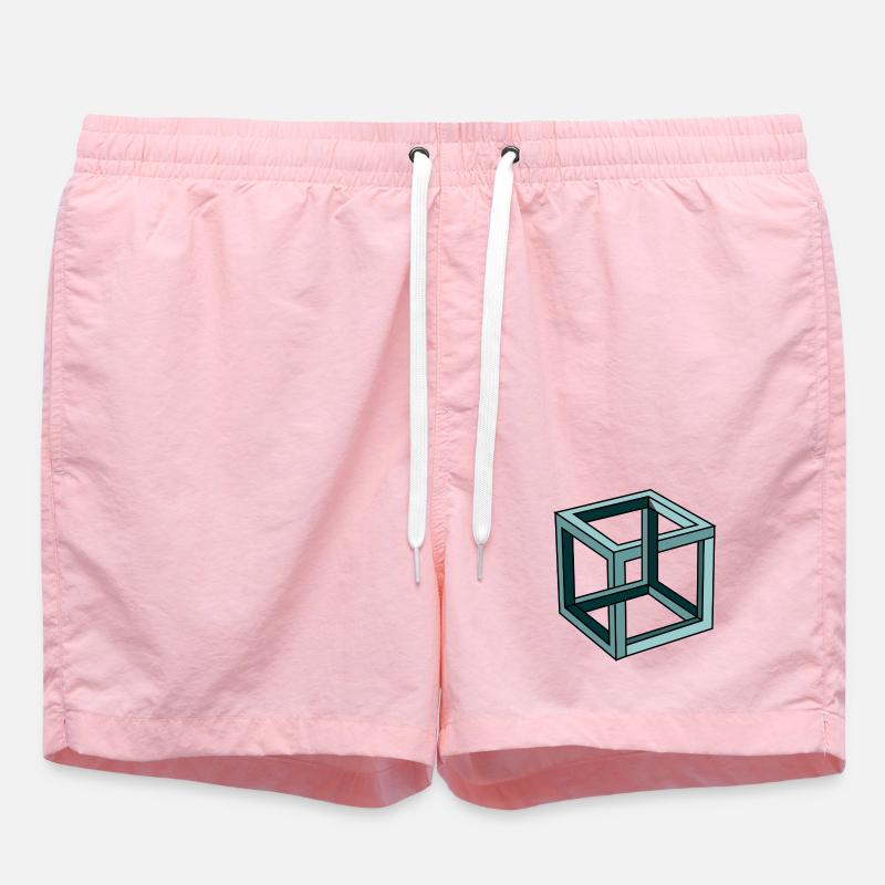 Escher Impossible Cube - Short de bain - rose