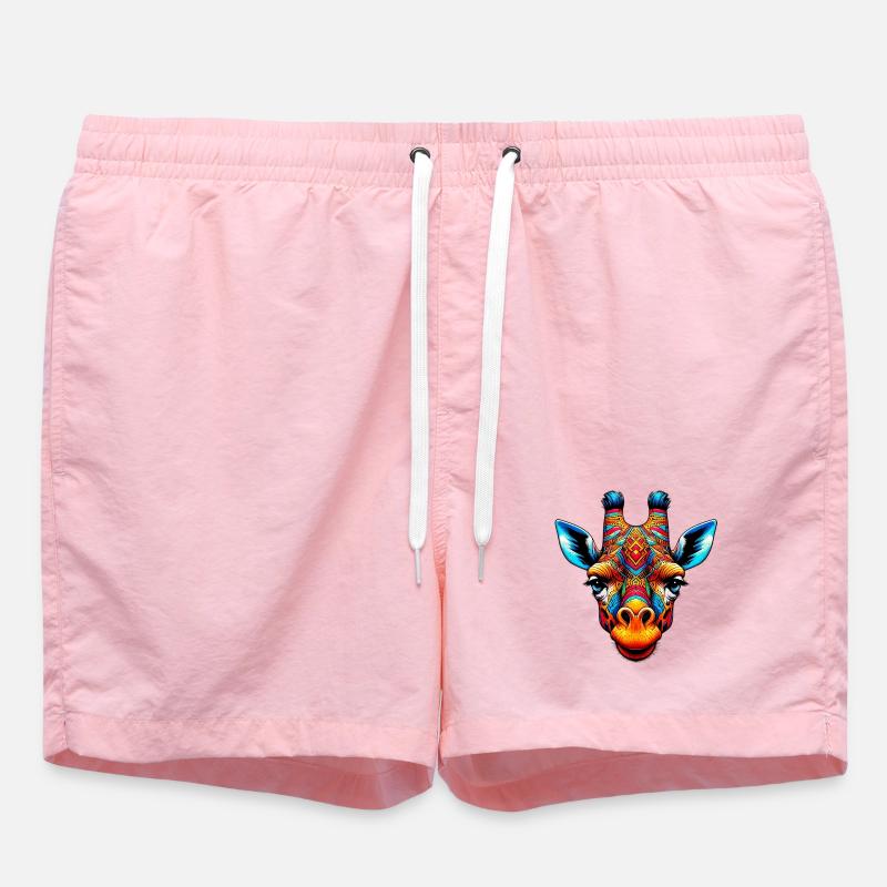 Giraffe - Swim Trunks - pink