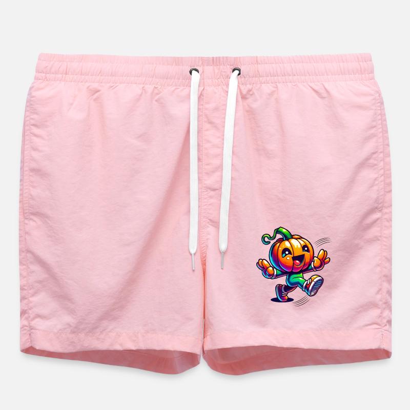 Dancing pumpkin - cute Halloween fun - Swim Trunks - pink