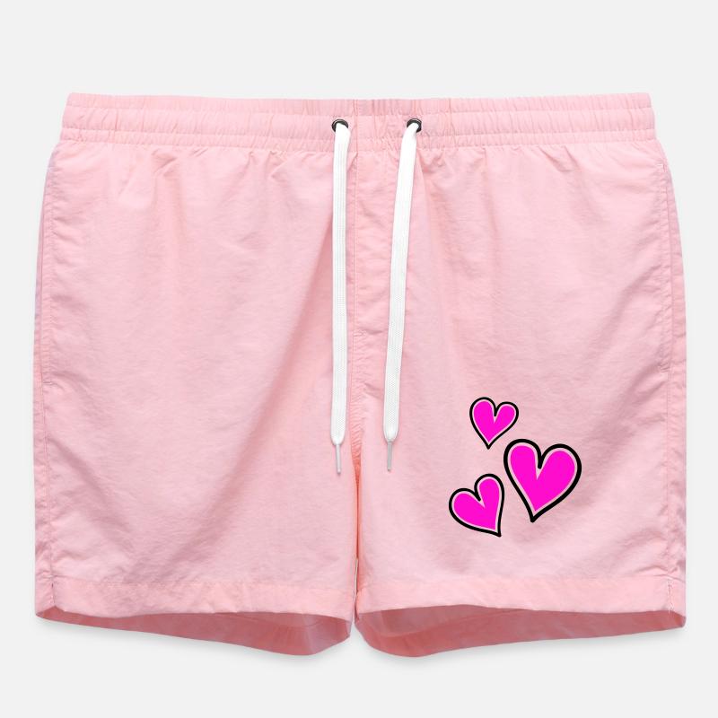 Motif de coeur rose vif - Short de bain - rose