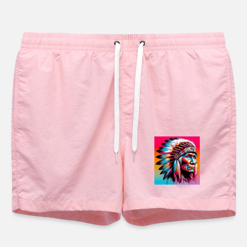 Amérindien Américain - Short de bain - rose