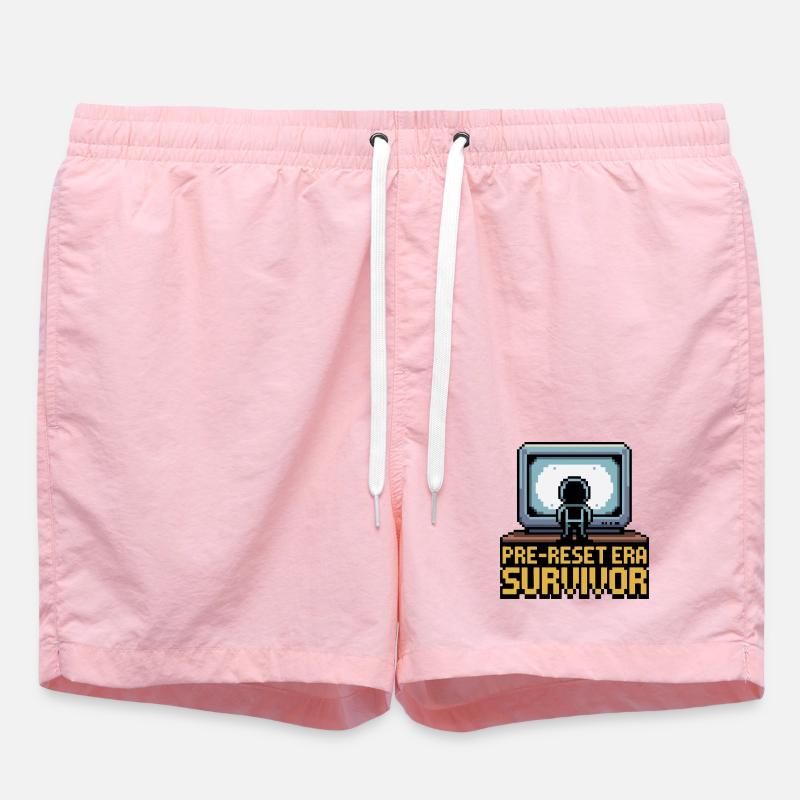 Pre-Reset Era Survivor Pixel Art - Swim Trunks - pink