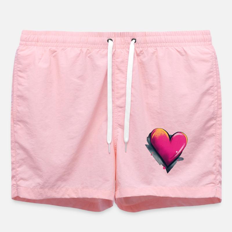 Herz Graffiti - Badeshorts - Pink