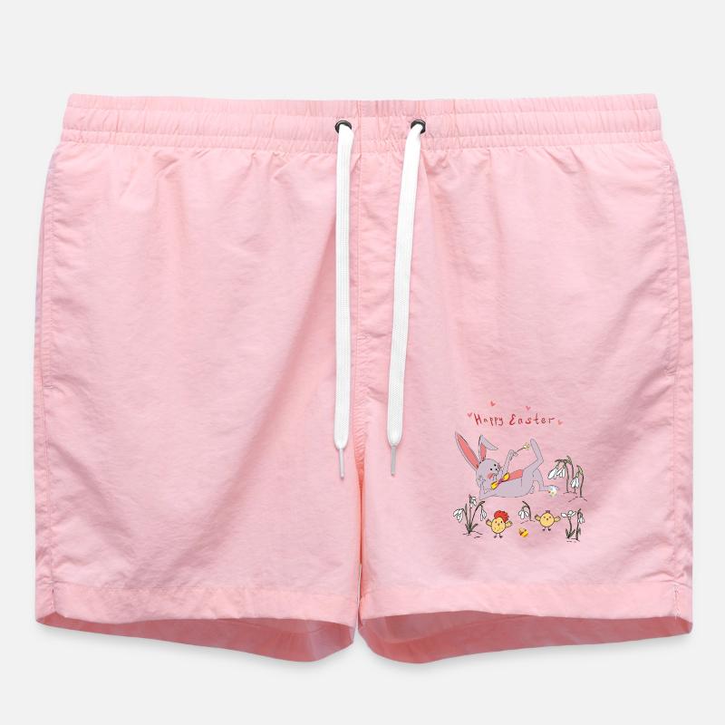 Easter bunny with chicks - Swim Trunks - pink
