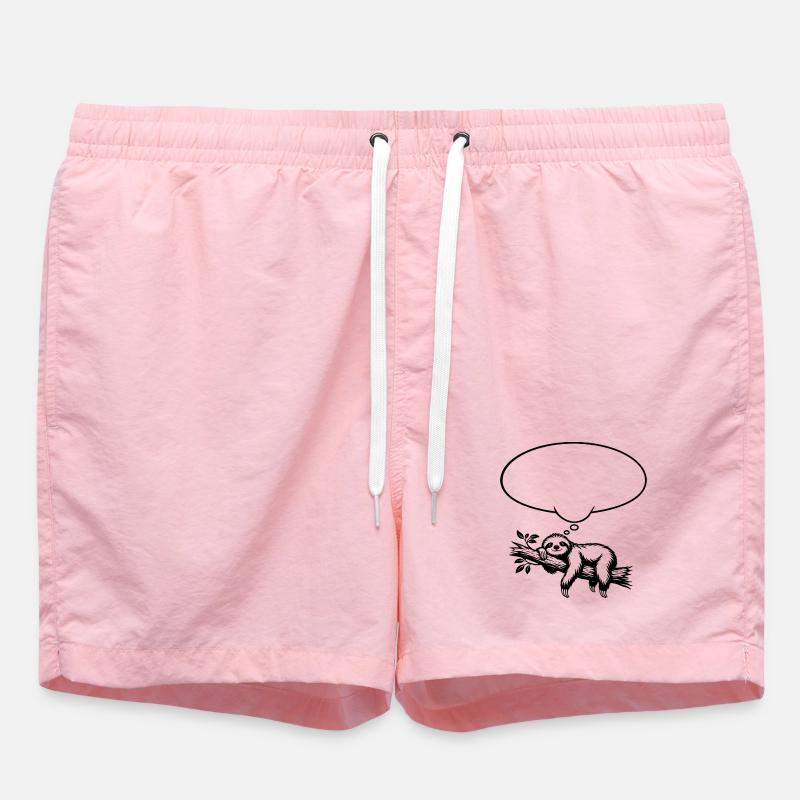 Faultier_chillend_mit_Denkblase - Swim Trunks - pink