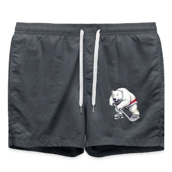 Polar Bear Ice Hockey Player Design - Swim Trunks -  - Front