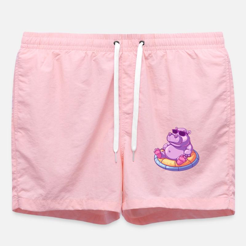Hippopotame Bande Dessinée Cool - Short de bain - rose