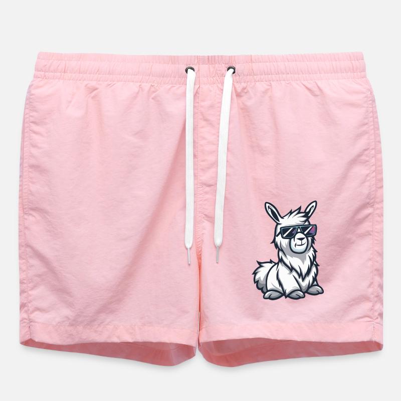 Alpaga Lama Bande Dessinée Cool - Short de bain - rose