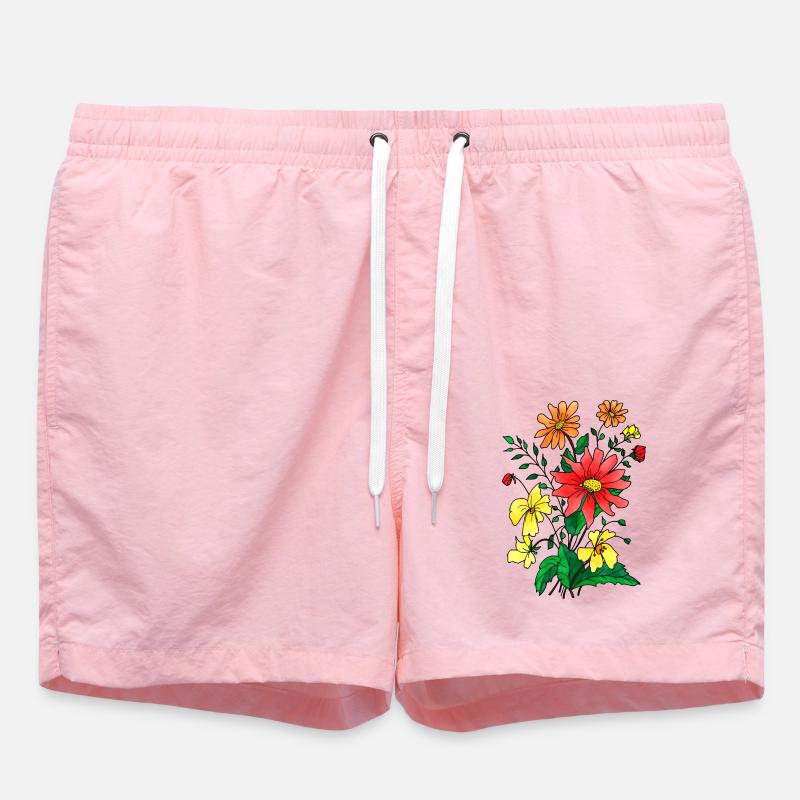 Blumen - Badeshorts - Pink