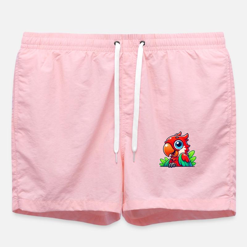 Parrot Comic - Swim Trunks - pink