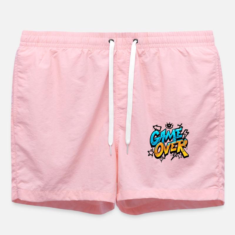 Game over - Swim Trunks - pink