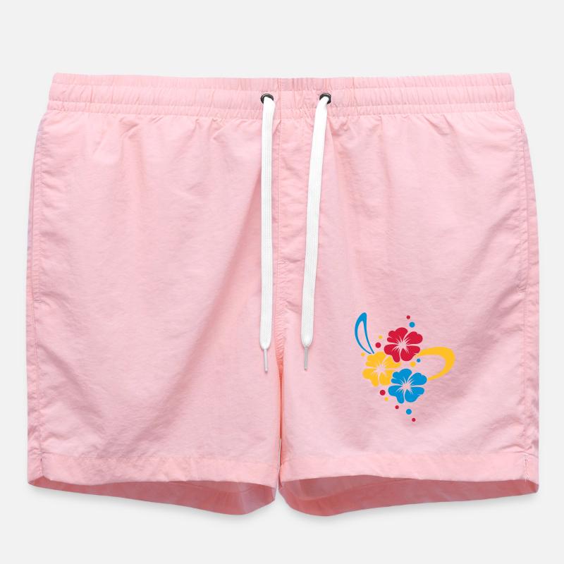 Blumenbouquet mit Schleife - Badeshorts - Pink