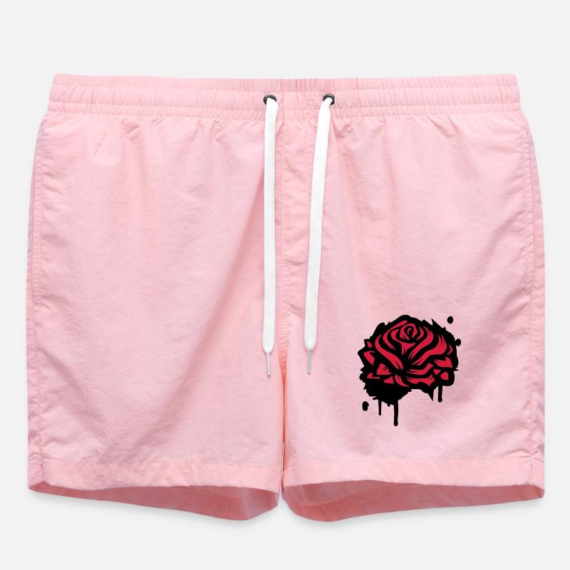 A rose as a graffiti - Swim Trunks - pink