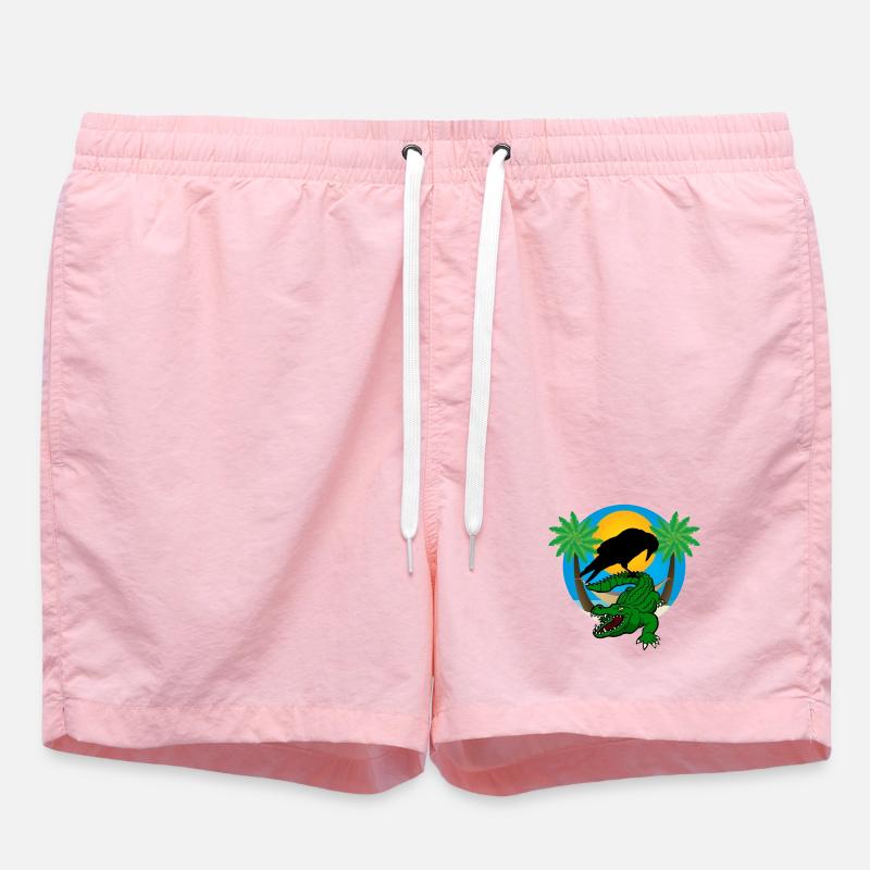 Plastic palm trees - Swim Trunks - pink