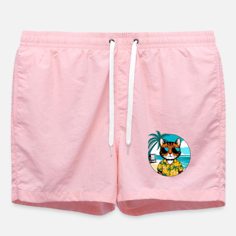 Chat sur la plage - Short de bain - rose