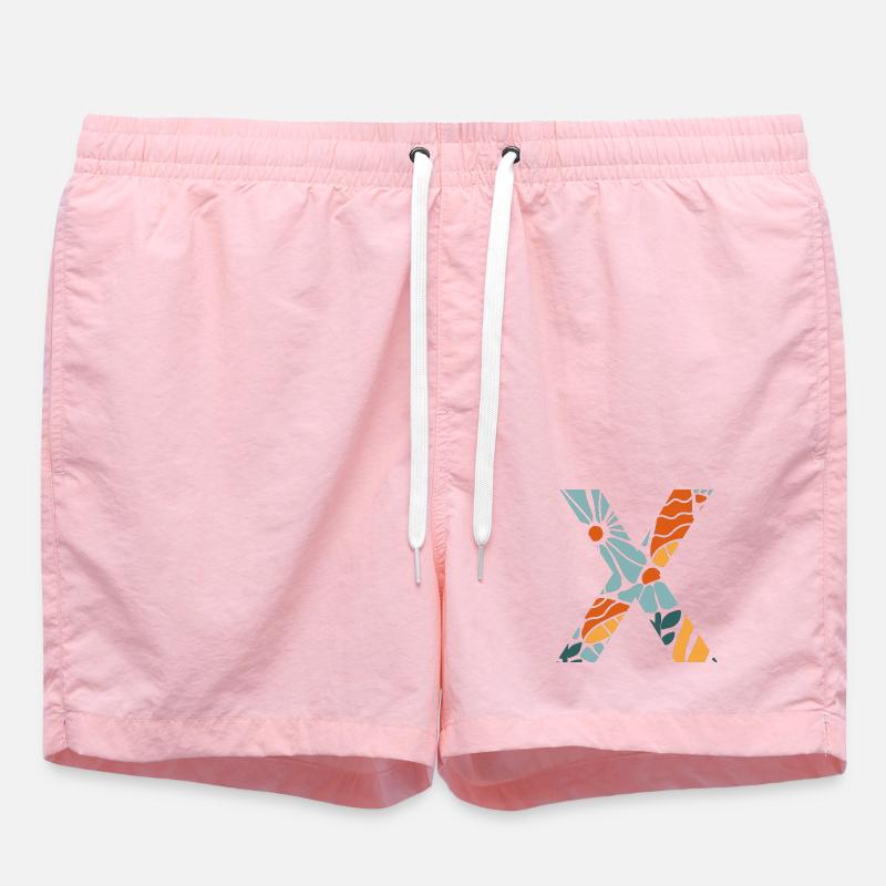 Lettre x fleurs groovy idée cadeau - Short de bain - rose