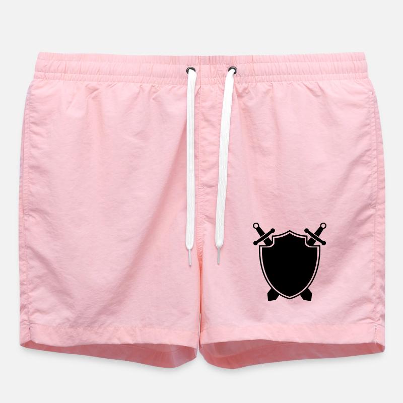 Medieval shield with sword - Swim Trunks - pink
