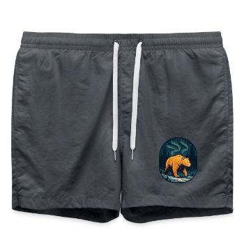 Northern Lights Bear in the Forest - Swim Trunks -  - Front