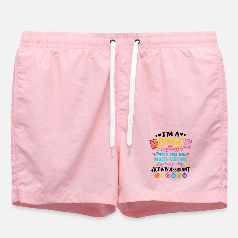 Animation Assistant Bingo Activities Gift - Swim Trunks - pink