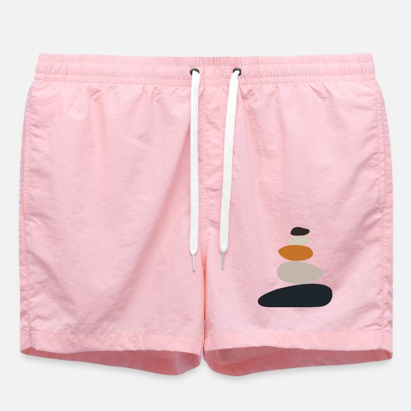 Stone Stack Zen Balance - Swim Trunks - pink
