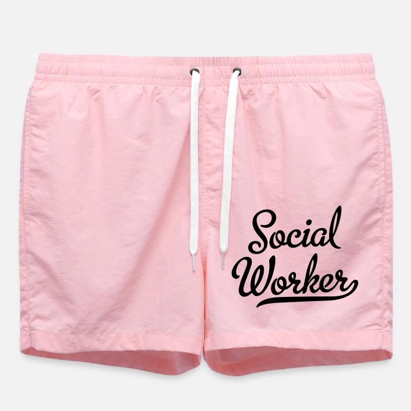 Travailleur social - Short de bain - rose