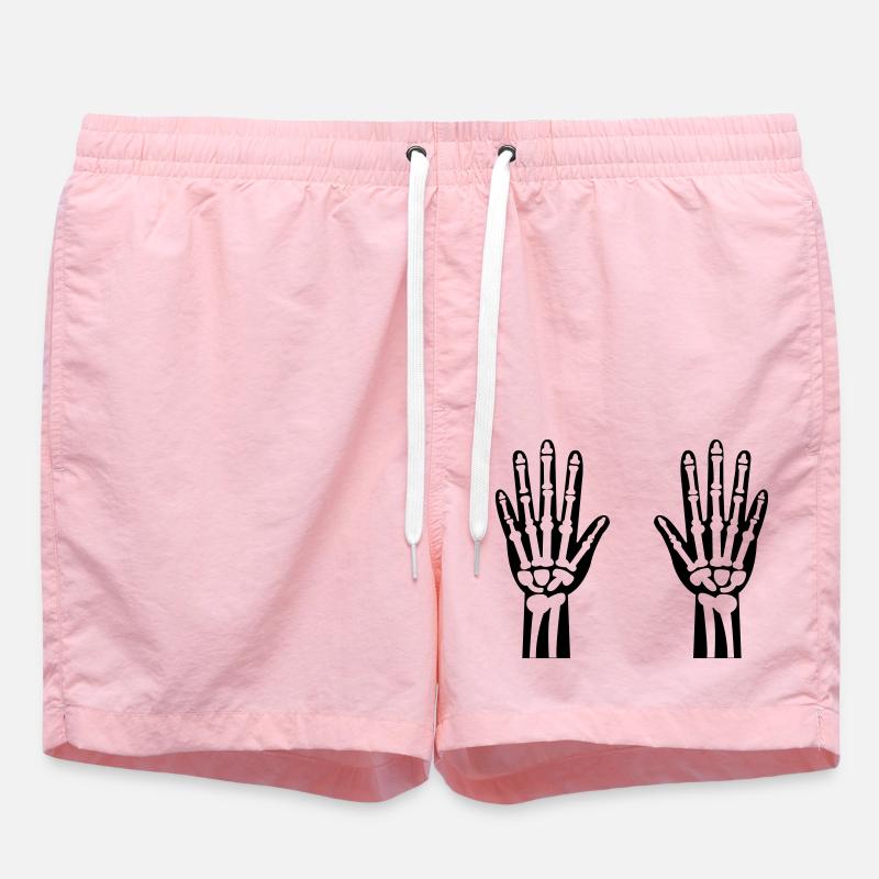 Skeleton Hands 01 - Swim Trunks - pink