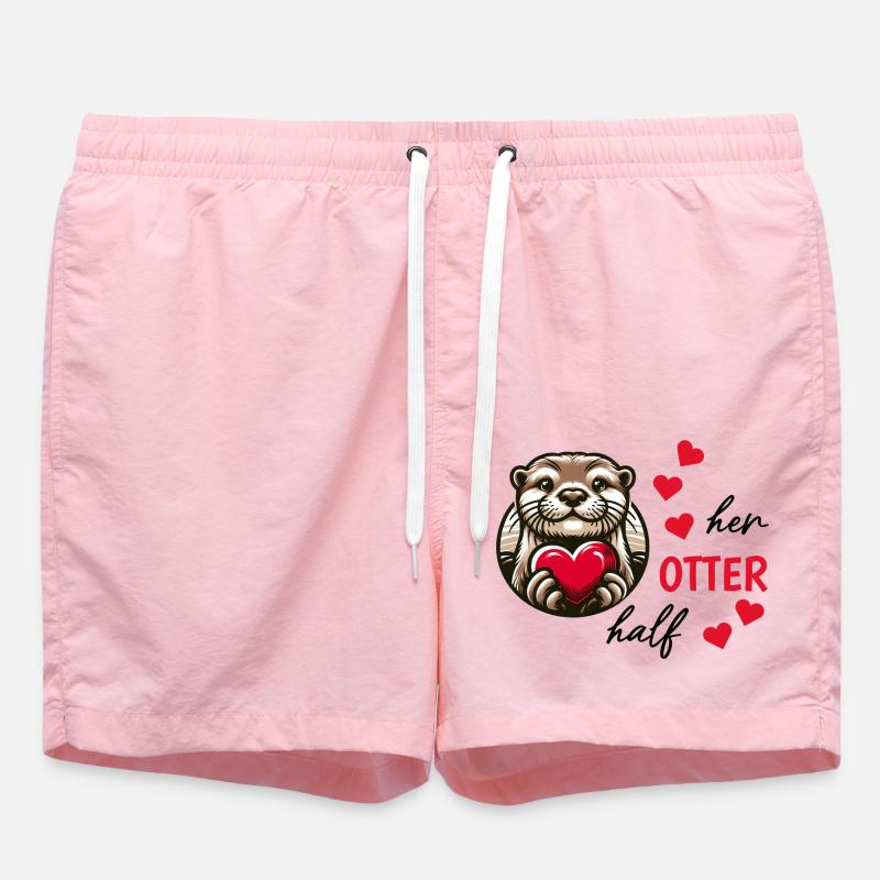 Otter half liebe geschenk - Badeshorts - Pink