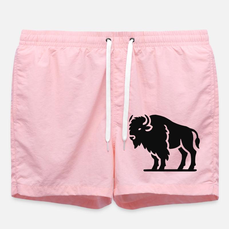 Bison Animal - Swim Trunks - pink