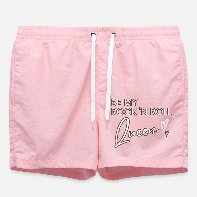 Rock n Roll Queen - Cool Saying Valentine's Day - Swim Trunks - pink