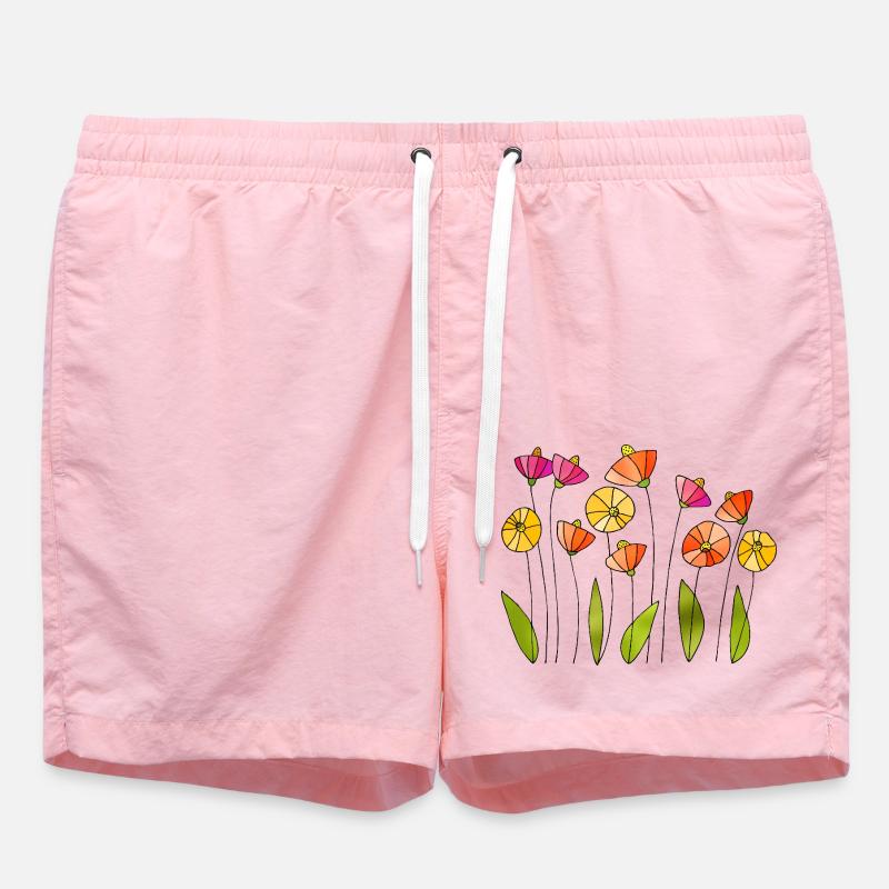 Blumen - Badeshorts - Pink