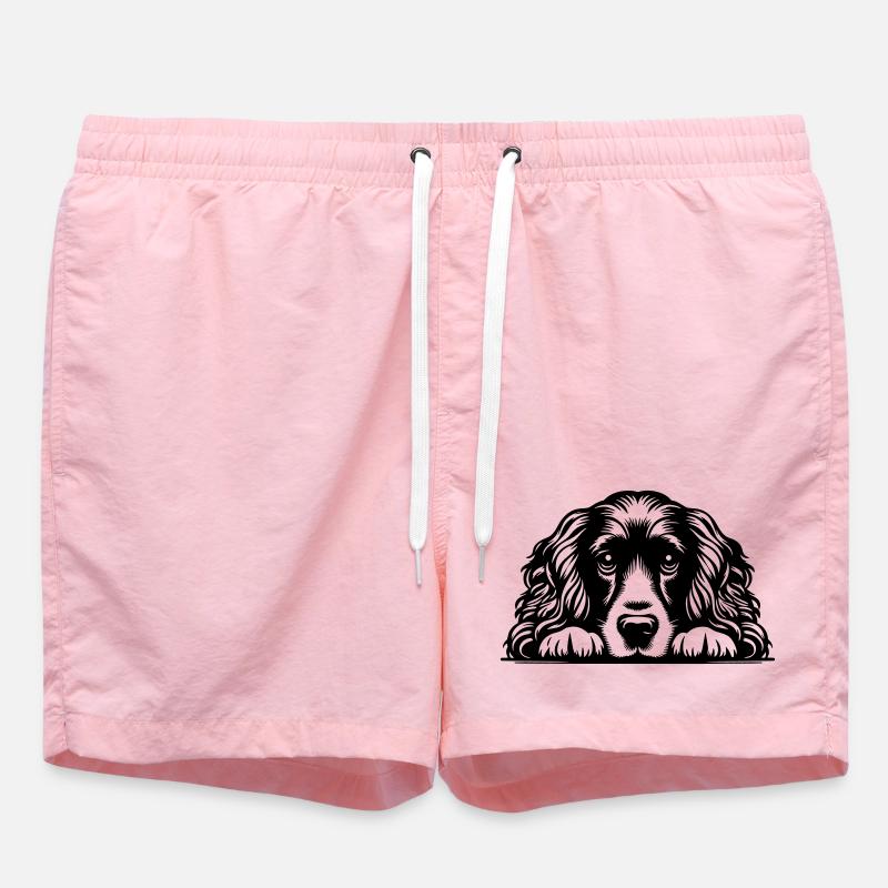 Cocker Spaniel Kopf mit Pfoten - Badeshorts - Pink