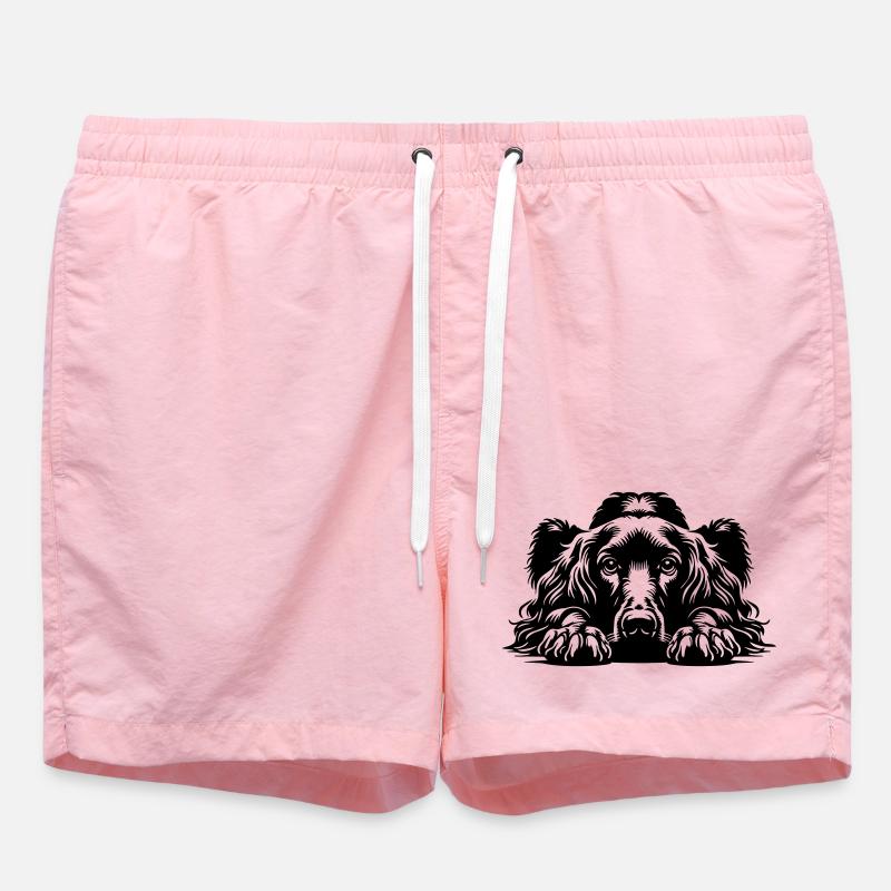 Irish Setter Head with Paws - Swim Trunks - pink