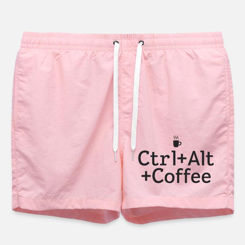 Kaffee-Pause Ctrl-Alt-Coffee - Swim Trunks - pink