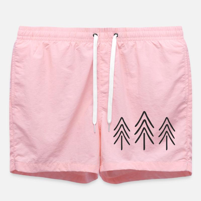 Fir Trees Silhouettes Pattern - Swim Trunks - pink