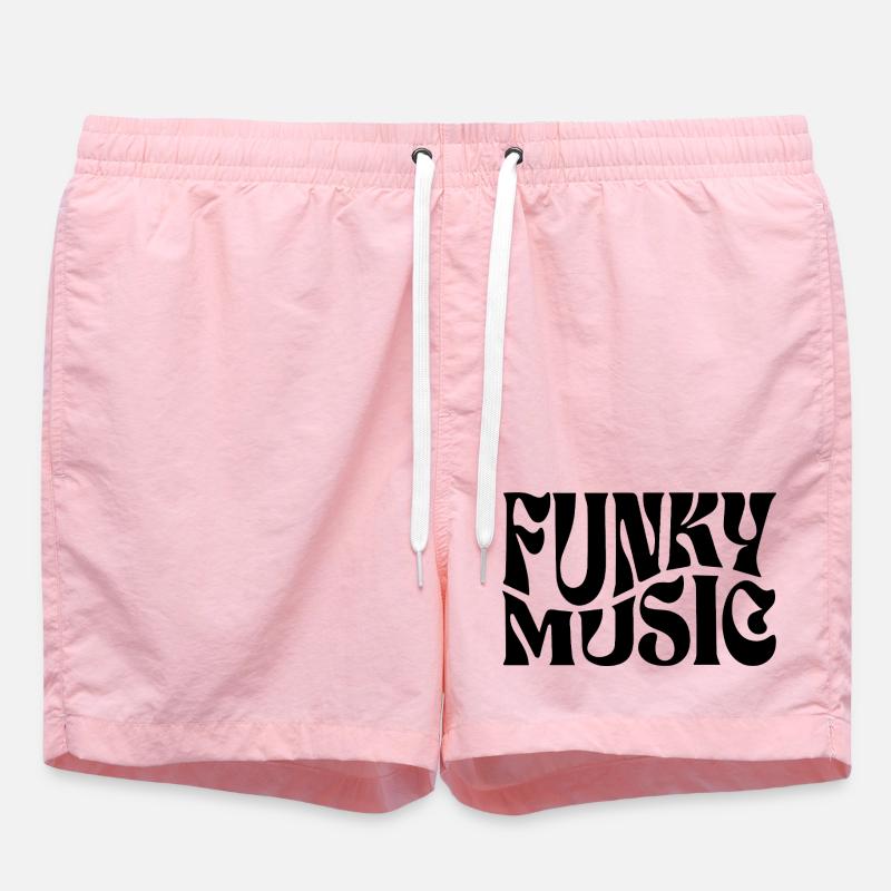Funky music typographic design - Swim Trunks - pink