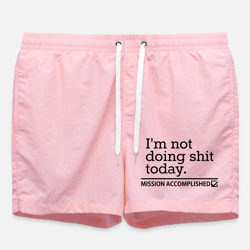 Shit Today – Procrastination Funny Saying Design - Swim Trunks - pink
