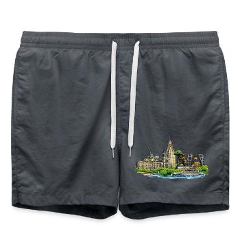 Madrid Skyline - Swim Trunks -  - Front
