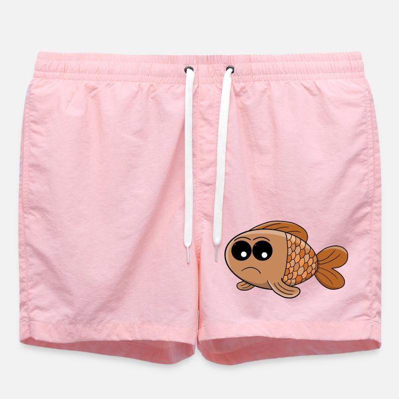 Grumpy Goldfish Cartoon - Swim Trunks - pink