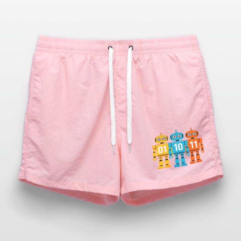Robot 01 10 11 – Binary Sci-Fi Design Swim Trunks