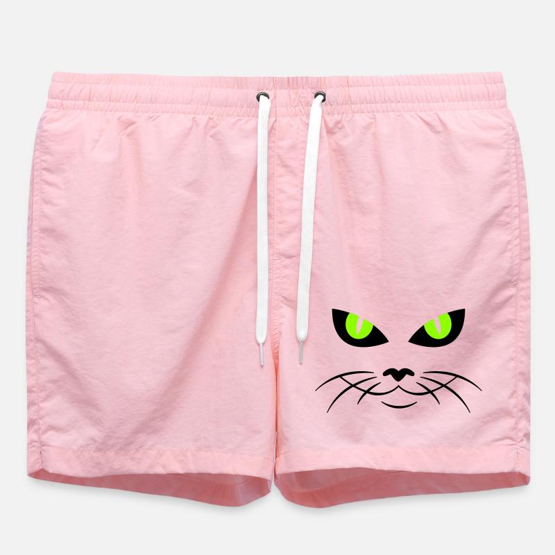 cat face - katzengesicht - Swim Trunks - pink